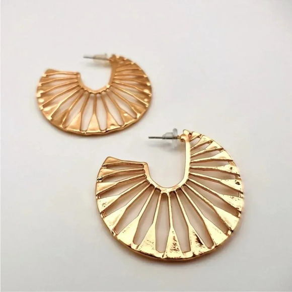 Free People Sunburst Hoop Earrings - Picture 3 of 8